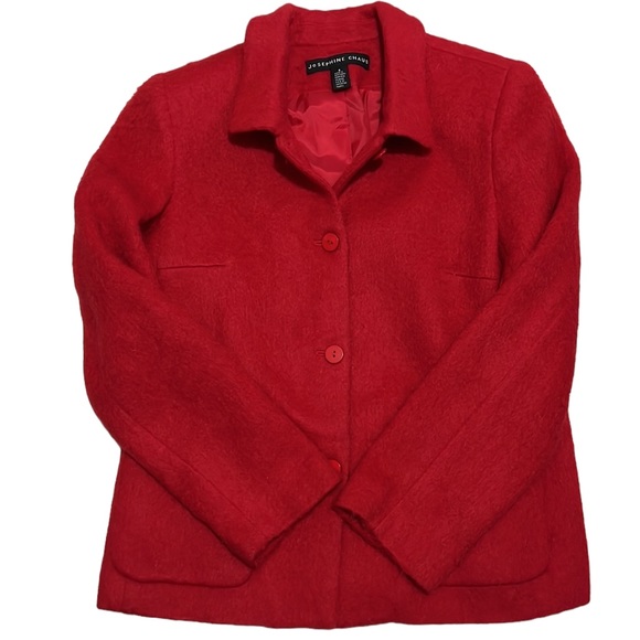 SOLD Josephine Chaus vintage red wool blend jacket Sz 6 - Picture 2 of 11
